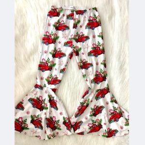 Kids Christmas Bell Bottom Red Truck Print Youth 10–12 Marie Nicole Clothing